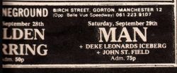 Golden Earring show ad September 28, 1973 Manchester - Stoneground